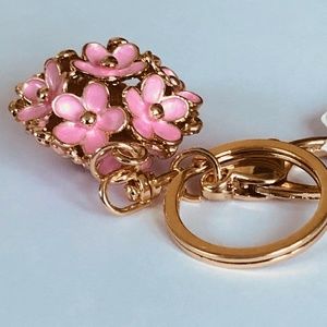 Keychain with Floral Charm